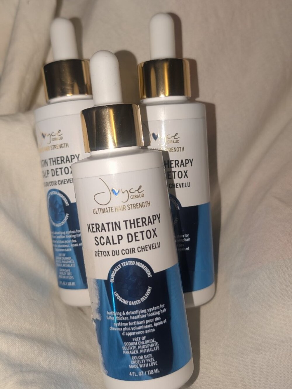NEW Lot of 3 Joyce Giraud Ultimate Hair Strength KERATIN THERAPY SCALP DETOX